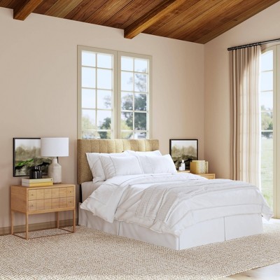 Full Lennon Headboard Cozy Faux Shearling - Threshold™: Pine Frame, Spot Clean, No Box Spring Needed