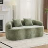 Curved Loveseat Sofa with Round Armrest, Compression Couch with 2 Pillows for Small Space - 2 of 4