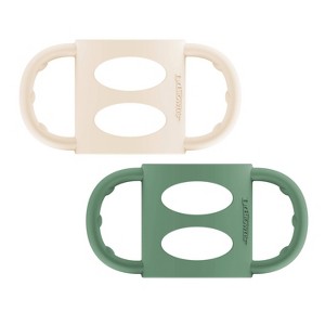 Dr. Brown's Milestones 100% Silicone Narrow Baby Bottle Handles in Green and Beige - 2pk - 1 of 4