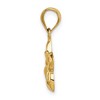 Black Bow Jewelry 14k Yellow Gold 14mm Plumeria Silhouette Pendant - 2 of 4
