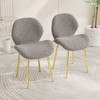 CAVINAS 19.8" Modern Minimalist Dining Chairs,Set of 2,Teddy Velvet Accent Chairs for Dining Room,Dining Furniture Chair,Vanity Chairs - 2 of 4