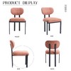 Lyngins 2-Pack Mid-Century Modern Tufted Dining Chair with Matte Black Metal Legs, Upholstered Kitchen Chair with Curved Ergonomic Backrest - 3 of 4