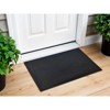 HomeRoots 22" X 34" Black Ridged Lines Outdoor Rubber Door Mat - 2 of 4