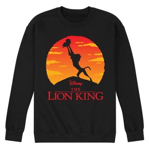 Men's Disney Baby Simba at Pride Rock Graphic Fleece Sweatshirt - Black - Large - 1 of 4