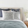 2-Pack Cotton Slub Navy Distressed Floral Throw Pillows and Pillow Inserts Set - Becky Cameron, Distressed Floral Navy, 20 x 20 - 2 of 4