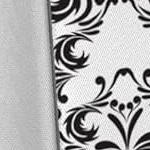 white with black damask