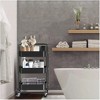 Wikineon 3 Tier Rolling Utility Cart Metal Organizer Cart with Handle,Mobile Trolley Cart for Kitchen Storage with Baskets and Wheels - 4 of 4