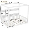 Kumasinova Twin/Full Montessori Floor Bed with Canopy,Solid Wood Kids Bed Frame with Guardrails and Built-in Storage Shelves for Boys & Girls Bedroom - 2 of 4