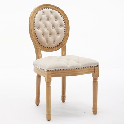 NicBex Set of 2 Dining Chair Modern PU Leather Tufted Side Chair with Nailhead Trim Solid Wood Frame Dining Room Furniture