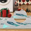 Christmas Area Rug, Xmas Tree Washable Soft Carpet with Non Slip Backing, Low Pile Stain Resistant Floor Mat for Living Room, Bedroom - 4 of 4