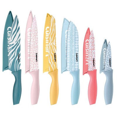 Cuisinart Advantage 12pc Non-Stick Coated Color Knife Set with Blade Guards - C55-12PRA