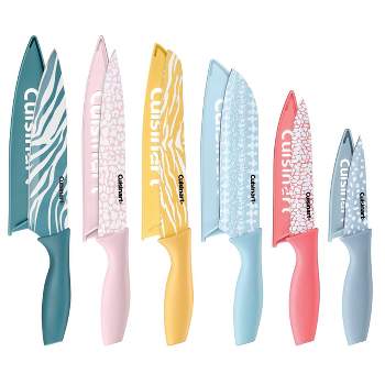 Non-Stick Edge Collection Ceramic Coated Knife Set & Acrylic Stand