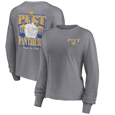 NCAA Pitt Panthers Women's Gray Long Sleeve T-Shirt