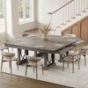 Coucheta Wooden Dining Table - 2 Drawers, Large Tabletop & Sturdy Frame, Rectangular Double Pedestal for 6-8 People, for Kitchen & Dining Use - 4 of 4