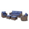 Patio Furniture Set, Outdoor Wicker Sofa Couch with Metal Armrest, Swivel Rocking Chairs, Ottomans, All-Weather Conversation Set for Garden - 2 of 4