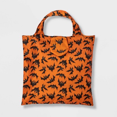 Orange with Bats Reusable Halloween Trick or Treat Bag with Pouch - Hyde & EEK! Boutique™
