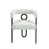 SEYNAR Modern Contemporary Chenile Fabric Upolstered Ring Open Back Dining Chair Set of 2,Beige,23.62''W*20.08''D*28.35''H - 2 of 4