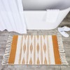 Okuna Outpost Boho Themed 23.6 x 35 in Bathroom Rug Mat with Tassels, Indoor Outdoor Bedroom Bath Decor, Yellow Bohemian - 4 of 4