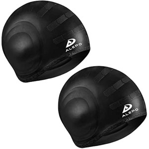 DSANE 2 Pack Kids Swim Caps for Boys Girls, Durable Silicone Swimming Cap with 3D Ear Pockets for Age 3-15 Toddler Child Youth Teen Unisex - 1 of 1