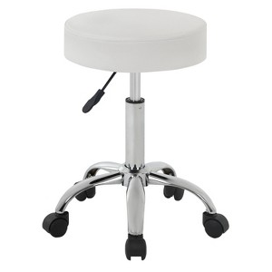 FDW Versatile Salon Chair Round Rolling Stool Adjustable Height PU Leather Seat Cushion - 1 of 4