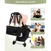 Diaper Bag, Large Baby Tote with Changing Pad and First Aid Bag, Black/Beige/Brown - 4 of 4