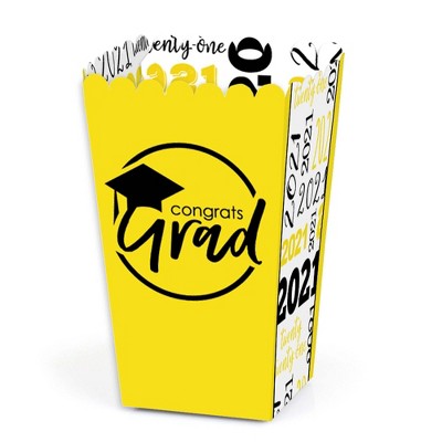 Big Dot of Happiness Yellow Grad - Best is Yet to Come - Yellow 2021 Graduation Party Favor Popcorn Treat Boxes - Set of 12