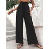 Coolmee Women's Wide Leg Pants High Waist Adjustable Knot Loose Casual Trousers Business Work Casual Pants - 4 of 4