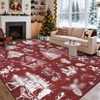 Washable Christmas Stain-Resistant Foldable Low Pile Floor Mats Xmas Printed Carpets Soft Non Shedding Rugs - 2 of 4