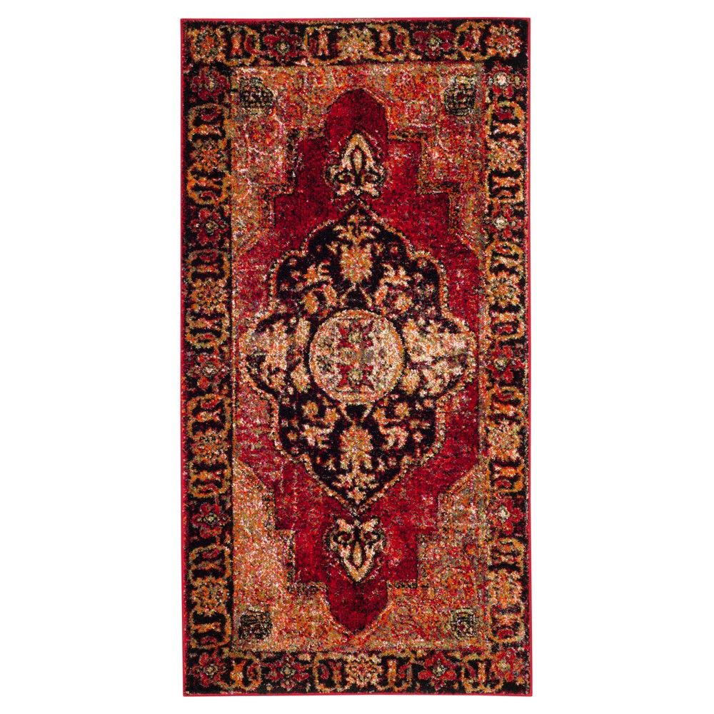 Red/Multi Abstract Loomed Area Rug - (4'x6') - Safavieh