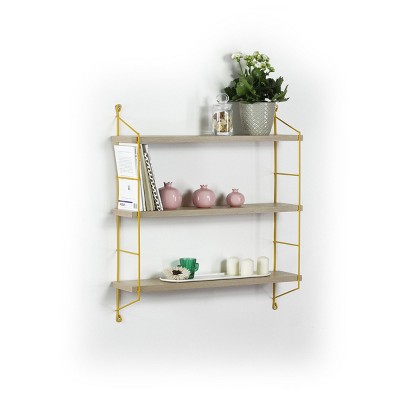 NicBex Rustic Metal Triangle/Geometric Floating Shelf Wall Mounted Corner Bracket Shelf for Books & Home Decor