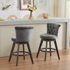 CAVINAS 360°Swivel Bar Stools Set of 2, Upholstered Counter Stools, Island Chairs with Metal Legs and Padded Seat for Kitchen Island - 2 of 4