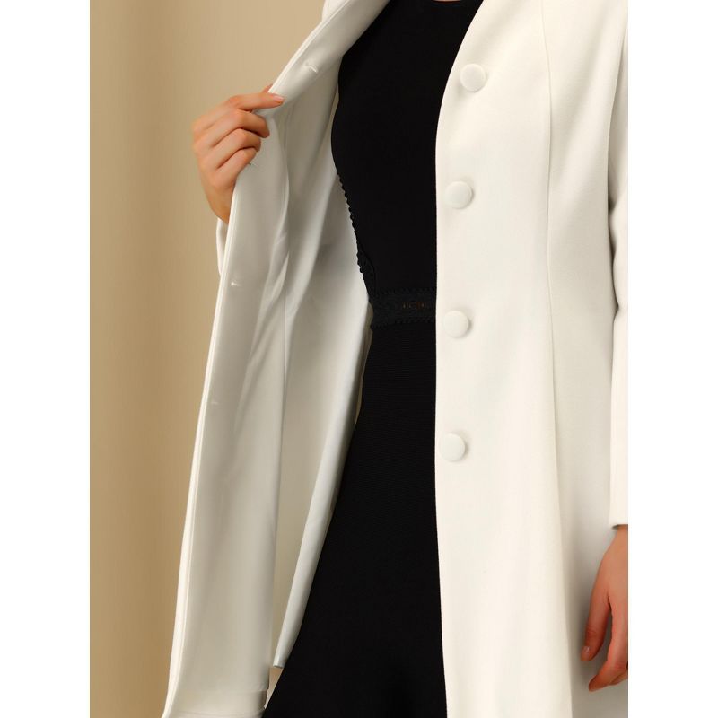 Allegra K Women's Single Breasted Long Sleeve Mid-Long Winter Coat, 5 of 7