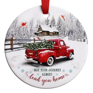 Christmas Ornament 2025, May Your Journey Always Lead You Home, Rustic Red Christmas Decoration - 1 of 4