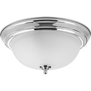 Progress Lighting Melon 2-Light Flush Mount, Brushed Nickel, Alabaster Glass Shade - 1 of 3
