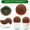 21.7" Artificial Topiary Balls Set of 2, Flower Topiary Balls Decorative Balls for Outdoor and Indoor, Wedding Decoration,Pink Rose - 2 of 4