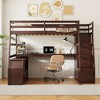 NicBex Full Size Loft Bed with Desk Pine Bed Frame with 2 Shelves, 7 Drawers, Stairs and Full Length Guardrail, No Box Spring Required - 2 of 4
