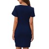Women's Sexy Zipper V Neck Short Sleeve Faux Wrap Ruched Bodycon Sheath Cocktail Party Work Dress Slim Fit Elegant Wedding Guest Dresses - 2 of 4
