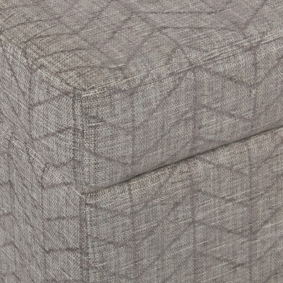 Mid-Century Textured Gray Multipurpose Storage Bench