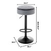 Round Storage Bar Stool Set of 2,Height Adjustable Barstool,360°Counter Height Swivel Stool,Armless Bar Chair with Metal Frame-Maison Boucle - 4 of 4