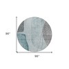Teal Blue Aqua And Gray Abstract Washable Indoor Outdoor Area Rug - 3 of 4