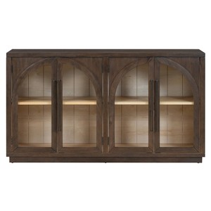 TIRAMISUBEST Arched Buffet Cabinet with Glass Doors & Magnetic Locks - 1 of 4