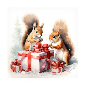 Trademark Fine Art - Ray Heere Squirrels and Gifts Canvas Art - 1 of 4