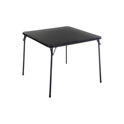 FurnitureR Folding Dining Table with Collapsible Legs for Portability and Storage, 31.5-Inch Foldable Square Card Table, PVC Tabletop, Metal Frame