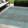 Teal Blue And Brown Geometric Washable Indoor Outdoor Area Rug - 2 of 4