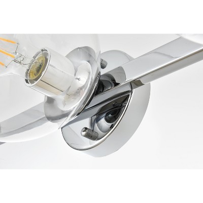 Chrome and Clear Glass 3-Light Dimmable Bath Sconce