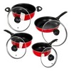 Lexi Home 8-Piece Aluminum Non-Stick Cookware Set - Red, Black - image 2 of 4