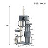 GustoWave Cat Tree House for Indoor, 105" Tall Cat Tower Multi-Level Cat Condo with 3 Perches 2 Caves Basket Scratching Board Supplies, Gray - 2 of 4