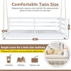 Country Style Wooden Swing Daybed, Twin/Full Size Porch Swing with 4pcs 96-inch Hemp Ropes for Backyard & Garden - ModernLuxe - 3 of 4