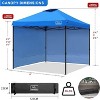 Anybear 10x10FT Blue Pop Up Canopy Tent with 2 Sidewalls - 4 of 4