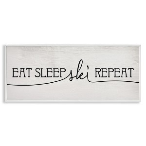 Stupell Industries Eat Sleep Ski Repeat Phrase Framed Giclee Art, White, 24" x 10" - 1 of 4